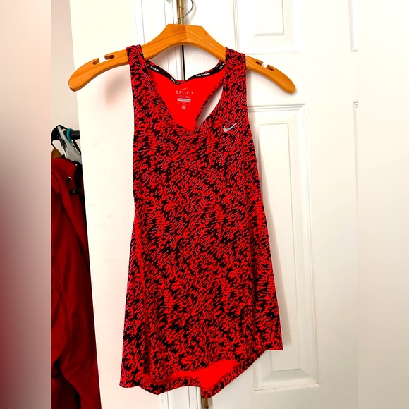 Nike Tops - Nike Dri-Fit Miler Racerback Running Tank Top Infrared Black